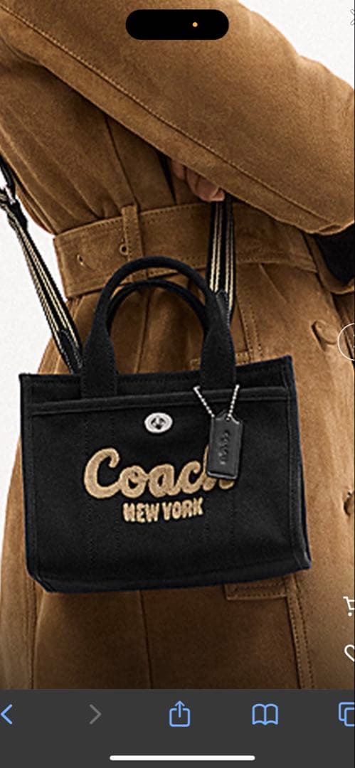 正規品、COACH コーチカーゴトートバッグミニ20