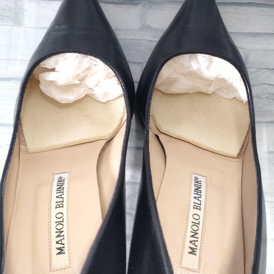箱付き✨マノロブラニク　レザーパンプス　黒　ポインテッドトゥ　38