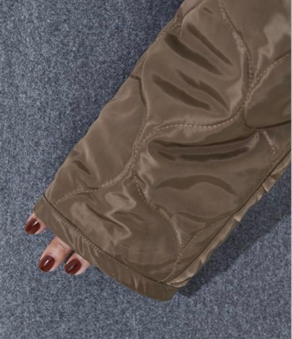 NOMINE◇袖キルティングステンカラーコート◇キャメル