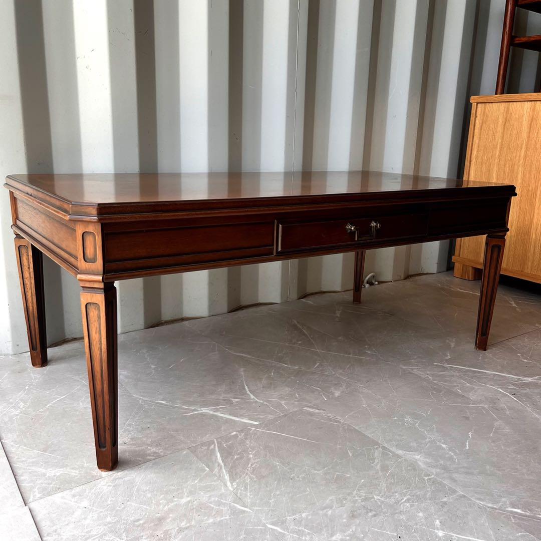 取付無料！マルニ地中海ロイヤル 天然木おしゃれアンティーク収納付きローテーブル✨