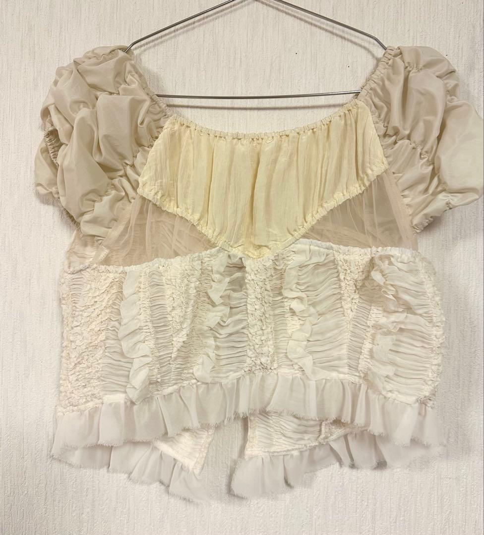 トップス PRANK PROJECT Shirring Puff Sleeve Top