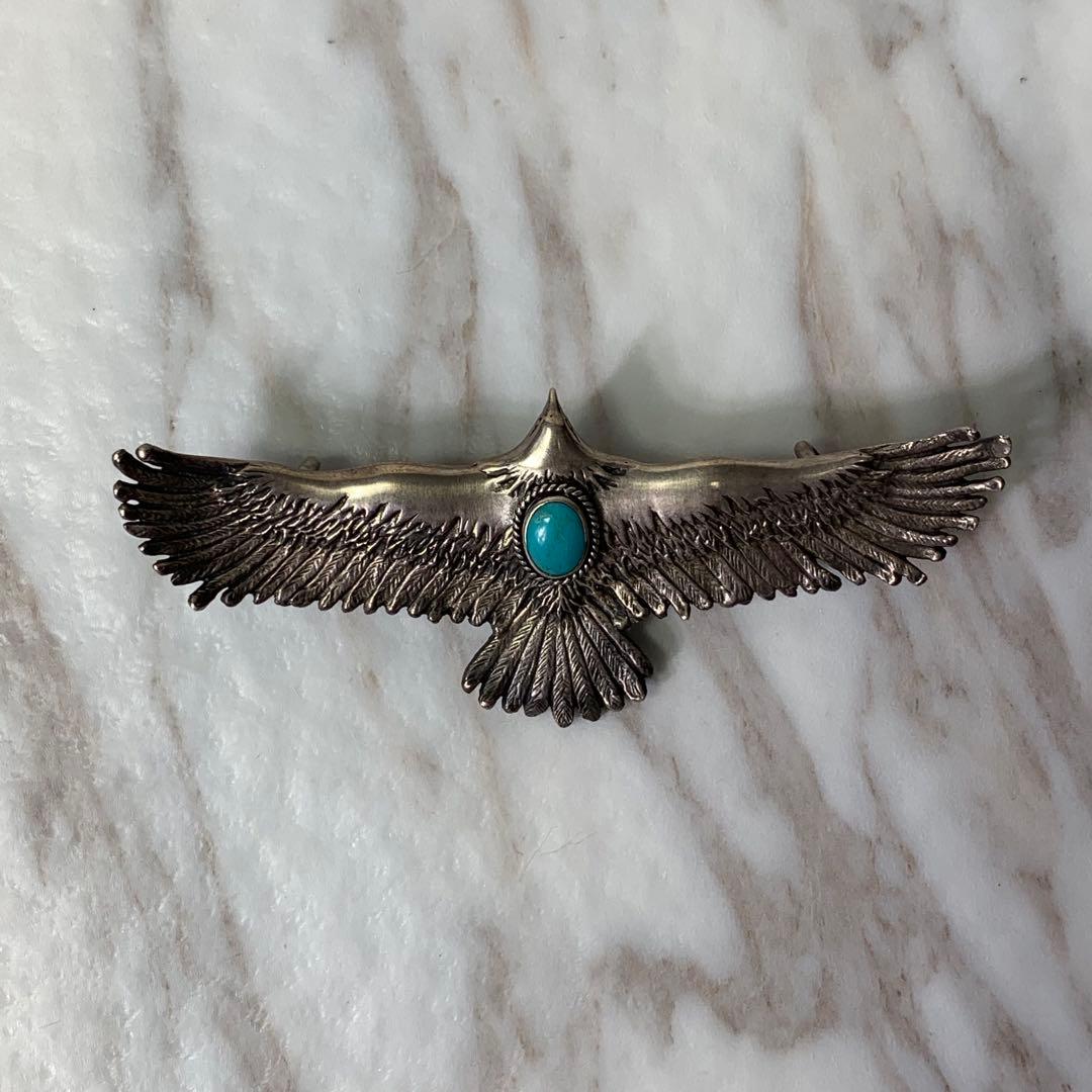 美品 SAAD イーグル ターコイズ ペンダントトップ シルバー925 刻印