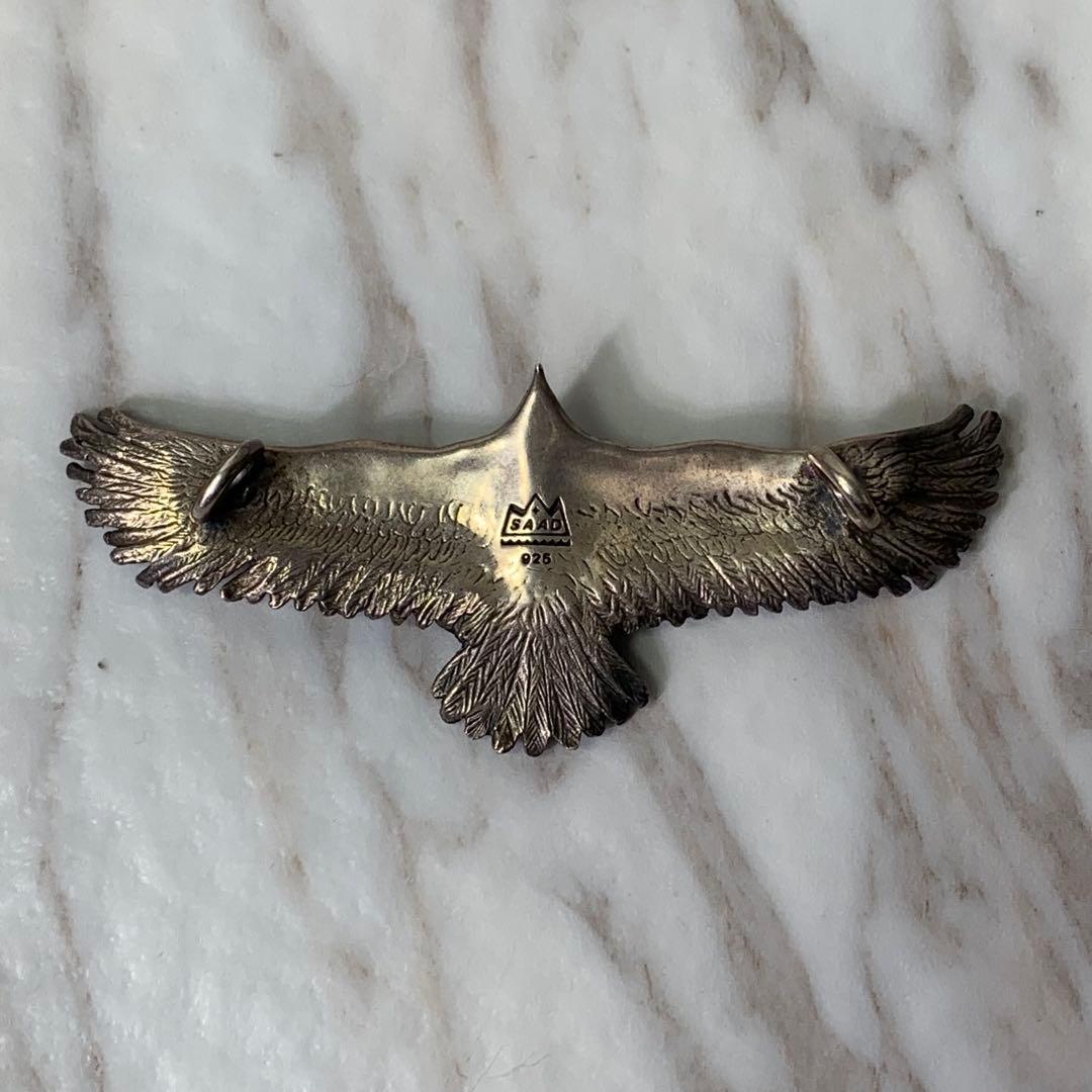 美品 SAAD イーグル ターコイズ ペンダントトップ シルバー925 刻印