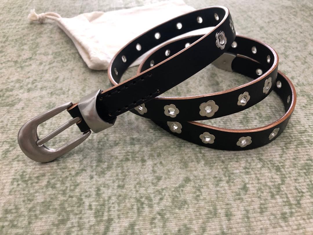 小物 OUR LEGACY BELT Flowers On Leather 90cm