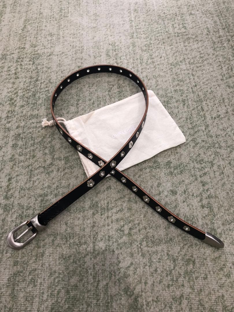 小物 OUR LEGACY BELT Flowers On Leather 90cm