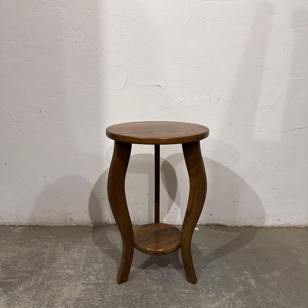 ヴィンテージ　木製サイドテーブル　ラウンド