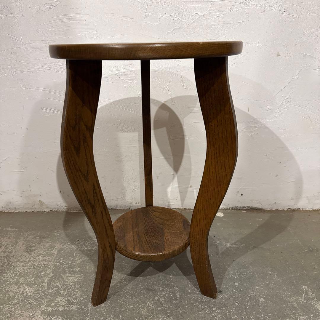 ヴィンテージ　木製サイドテーブル　ラウンド