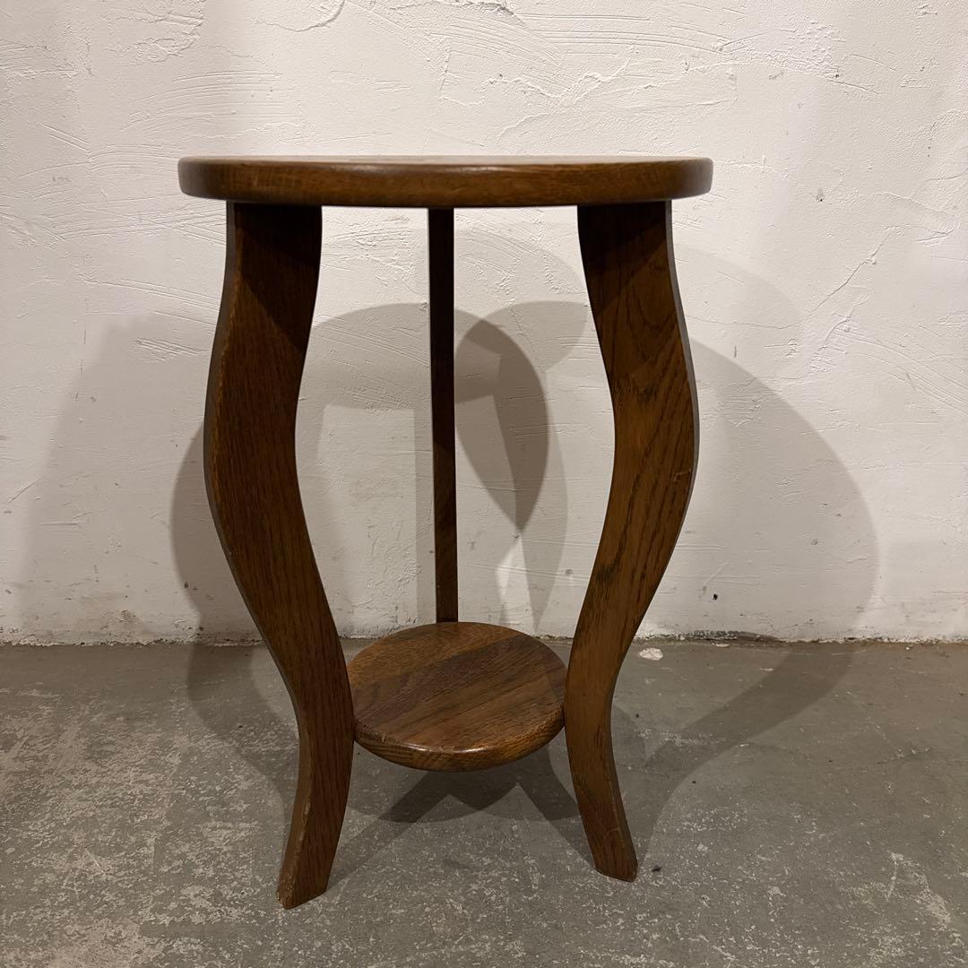 ヴィンテージ　木製サイドテーブル　ラウンド