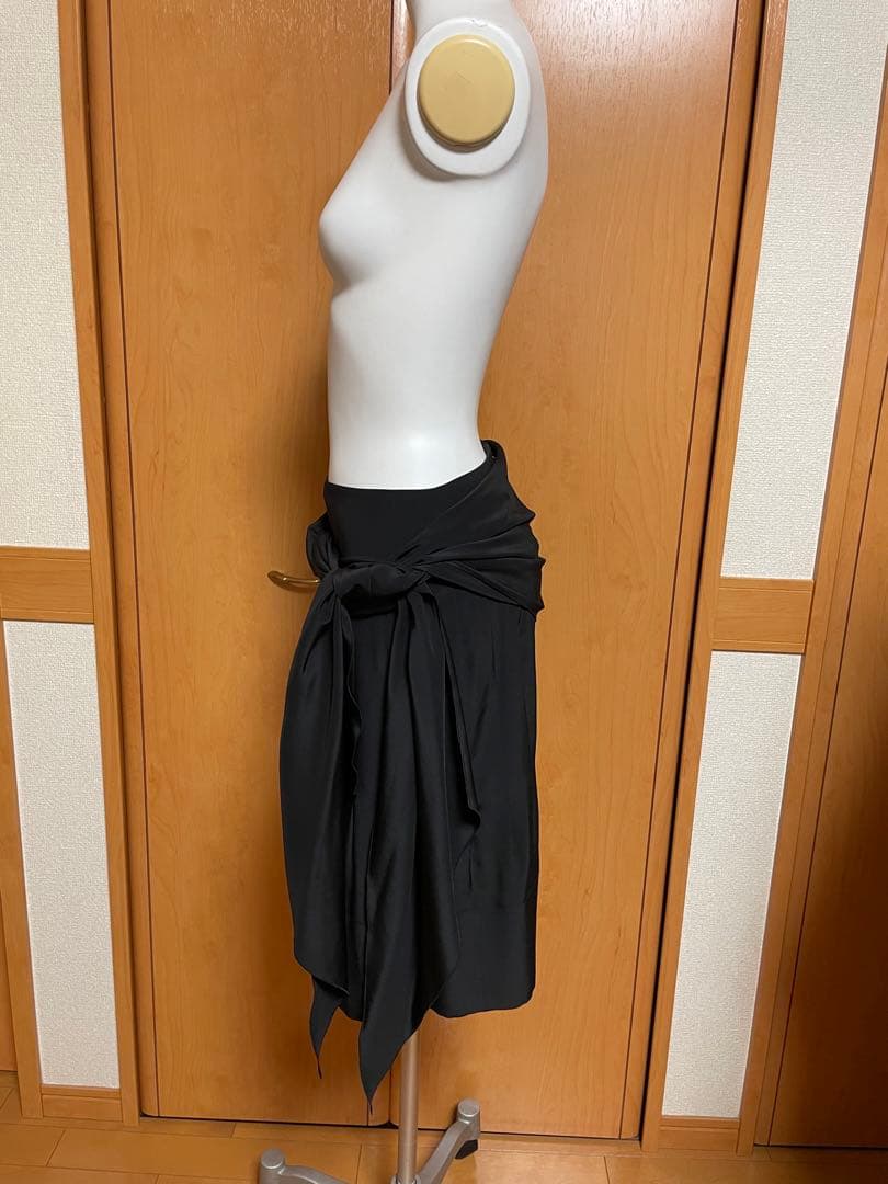 CHANEL シャネル　ビンテージ　黒 フレアスカート ひざ丈 ラップスタイル