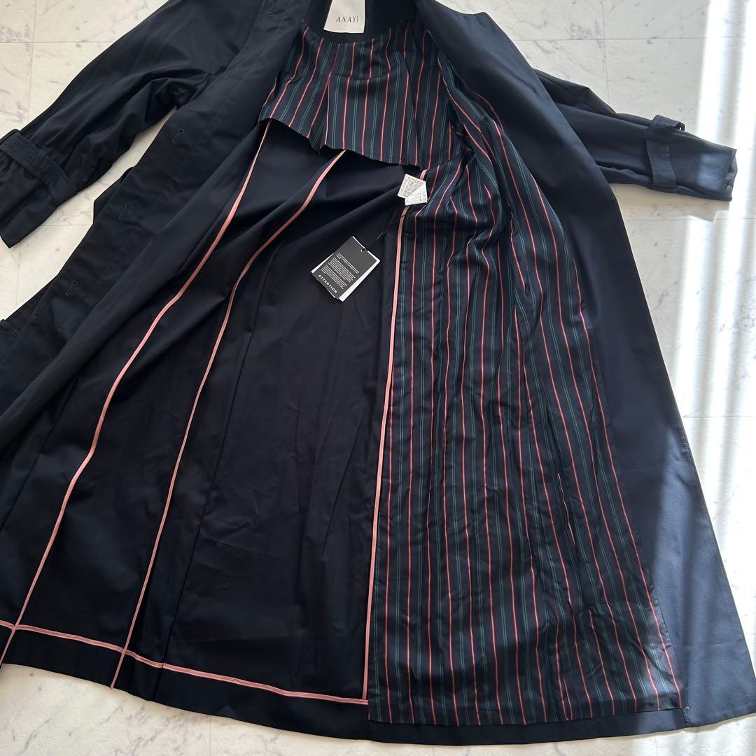 タグ付き未使用　アナイ　タイプライター ノーカラー ロングコート 22SS 38