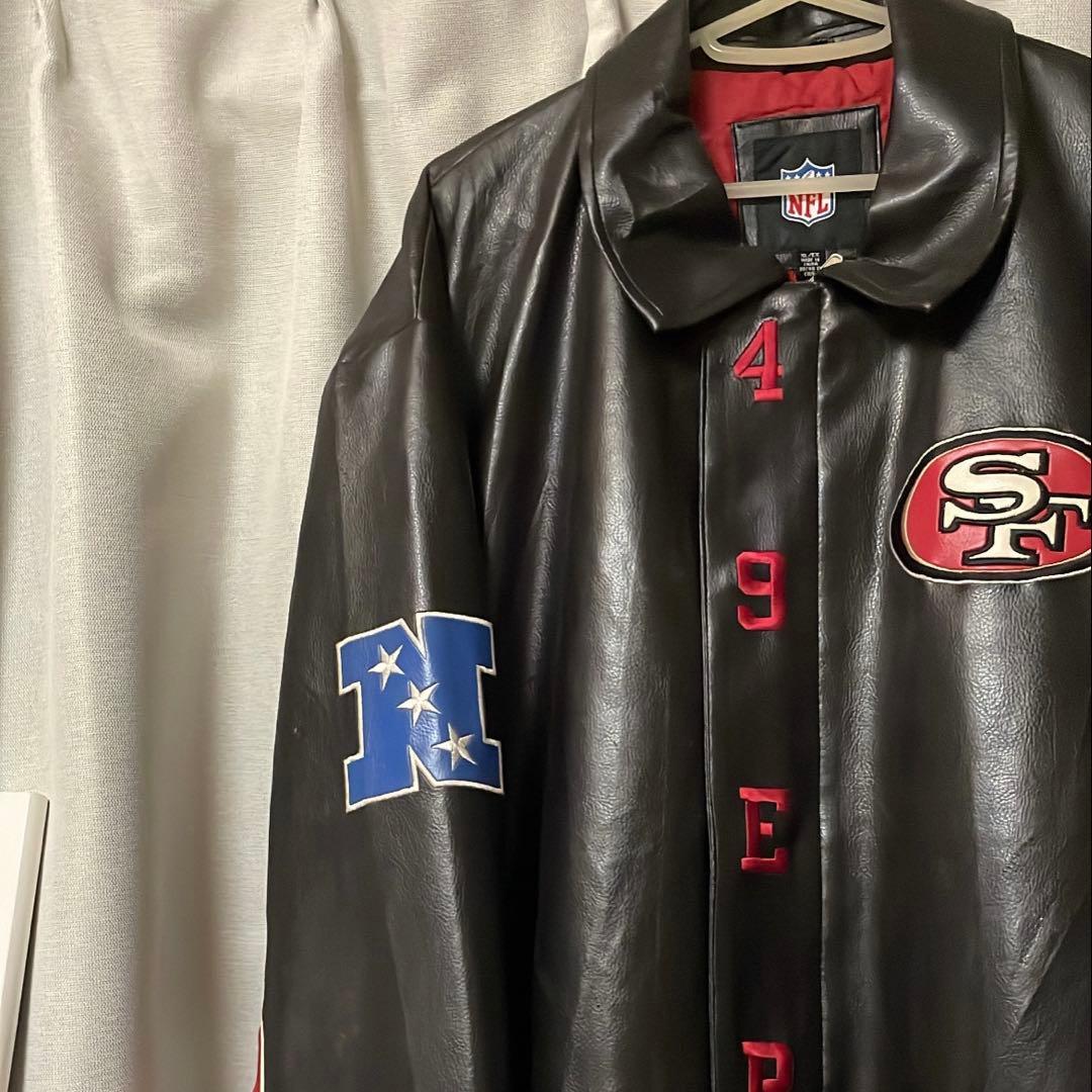 希少 NFL 49ers レザー ジャケット 刺繍 ワッペン