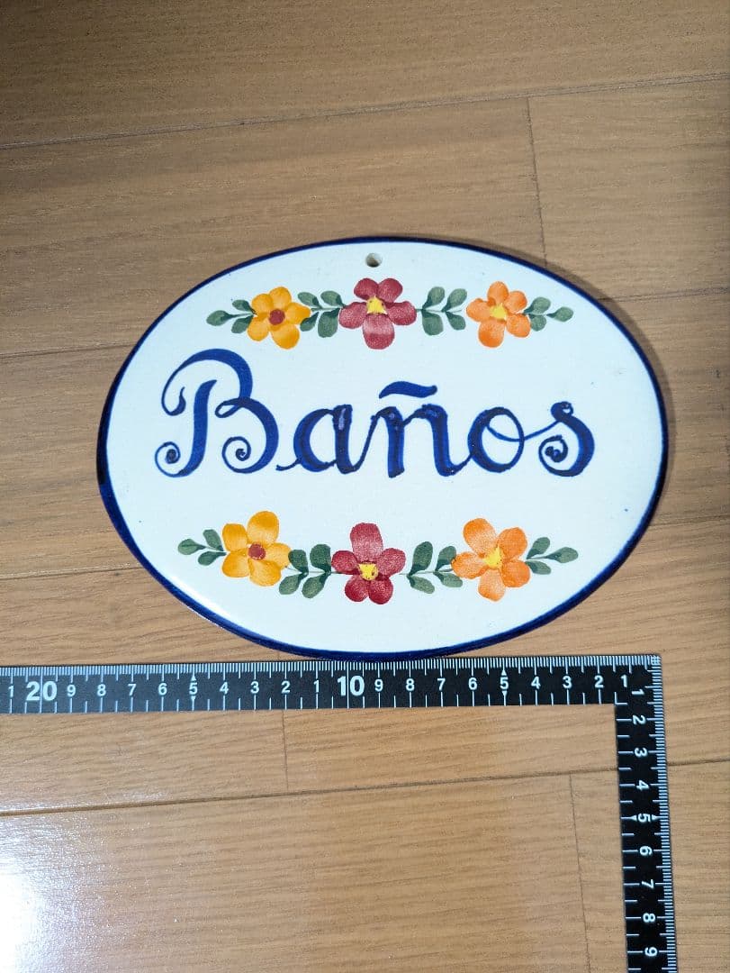 メキシコ購入 Baños 表示プレート 陶器 壁掛け