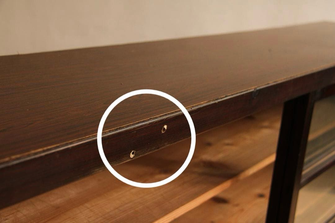 ガラス棚　食器棚　収納棚　木製棚　店舗什器　古道具　古家具　ビンテージ　レトロ