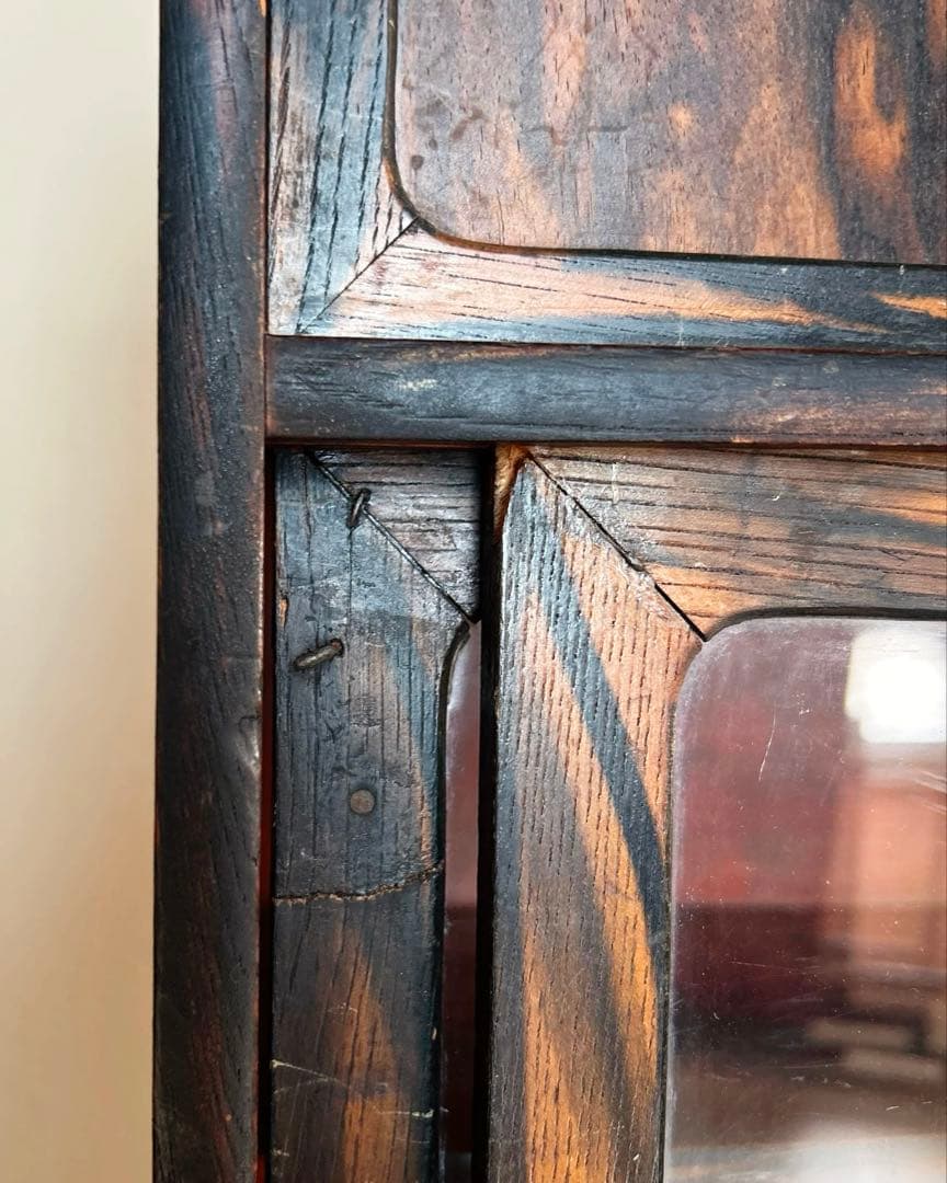 昭和レトロ 古家具 木製 飾り棚 ガラス戸 アンティーク 和家具 収納棚