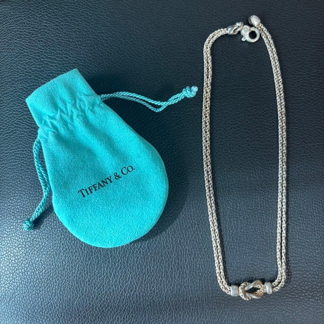 【極希少】美品 ティファニー ダブルロープ センターノットネックレス SV925