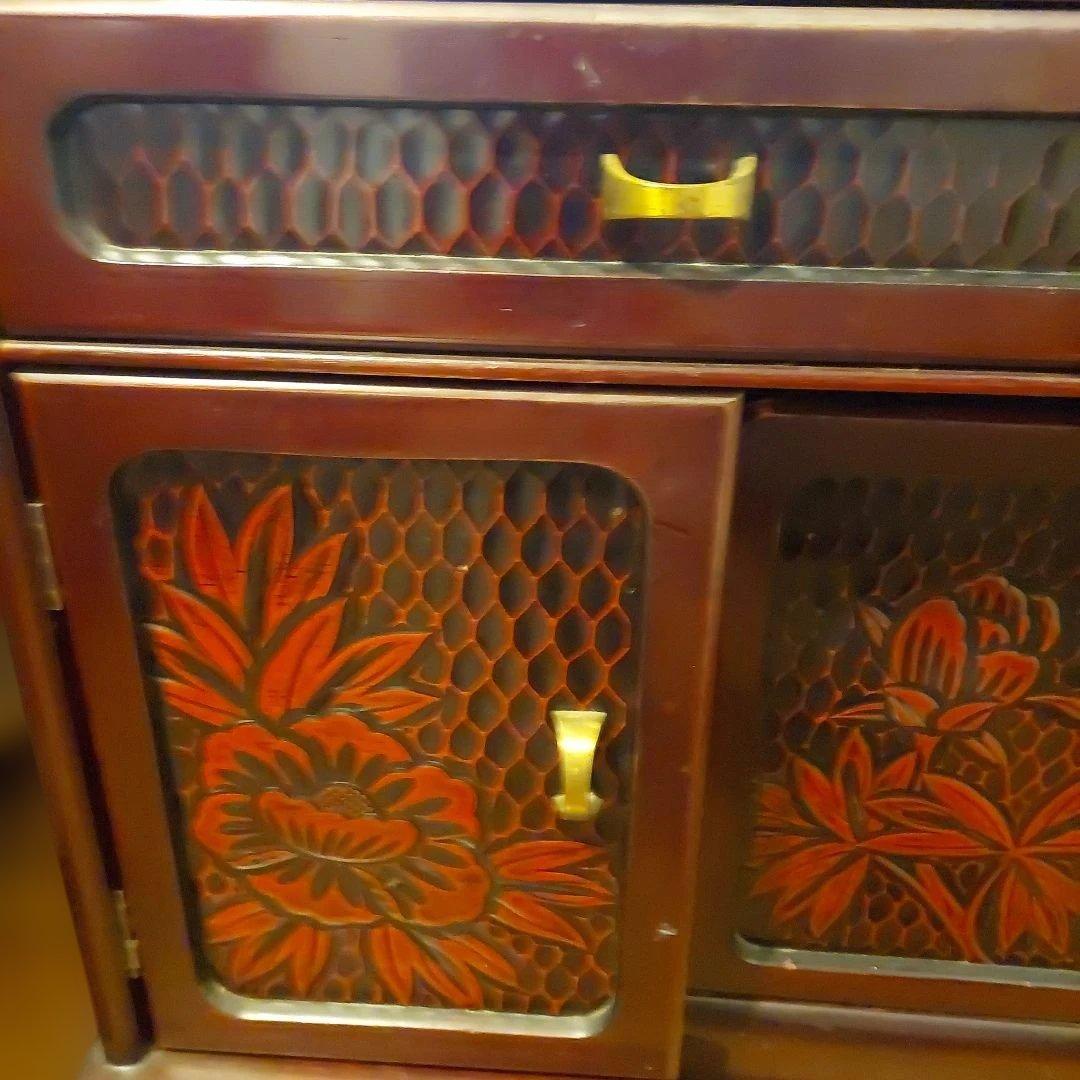 【福岡市南区お引き取り限定】鎌倉彫　三面鏡