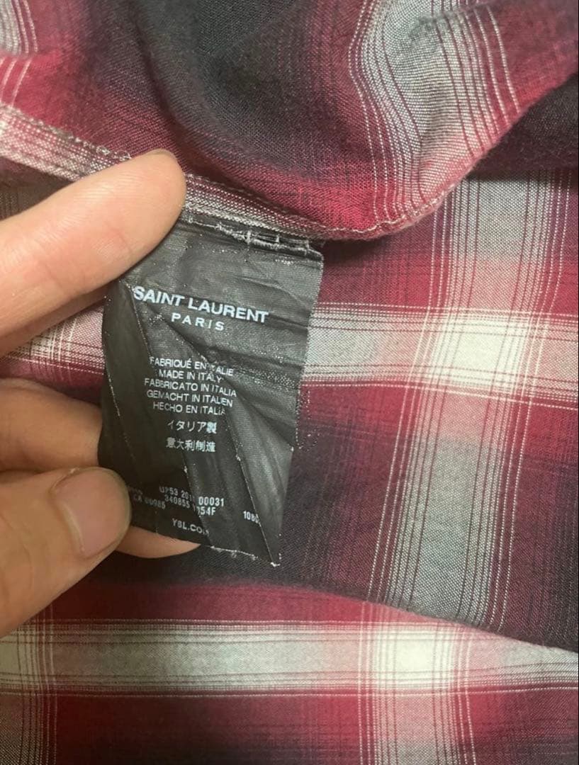 SAINT LAURENT PARIS 14aw オンブレ チェックシャツ