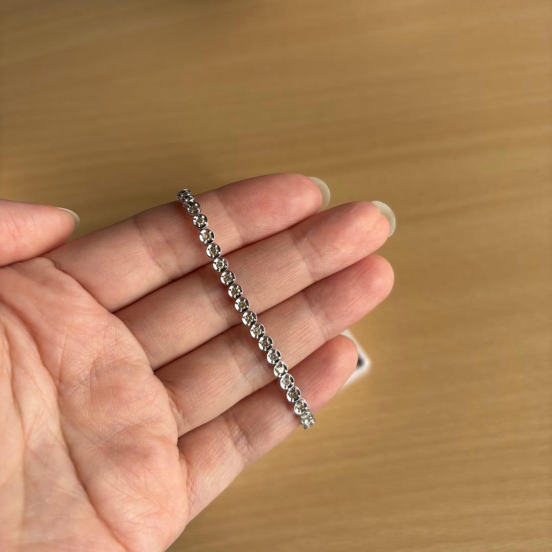 キタにゃん様テニスブレスレット K18WG　ダイヤモンド　18金