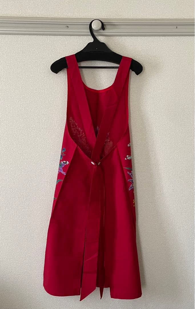 ハナエモリ 森英恵 エプロン レッド 新品 未使用 自宅保管品