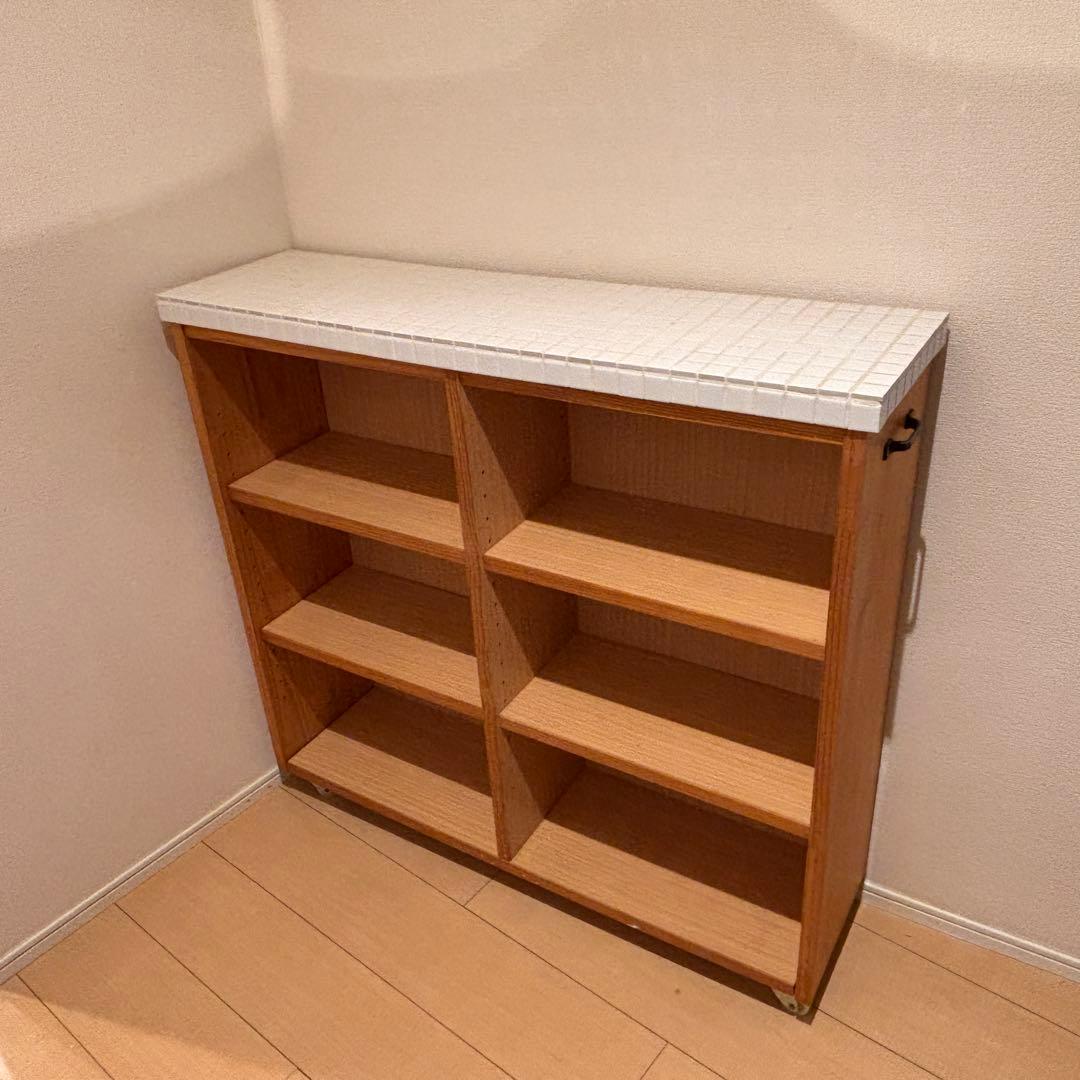 モモナチュラル シェルフ/ワゴン キャスター付き