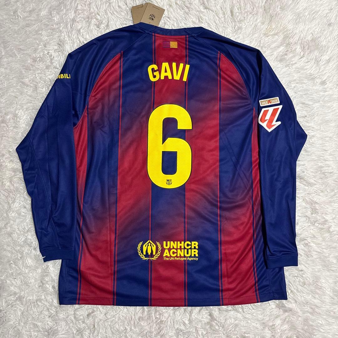 [正規品] 新品 FCバルセロナ ホーム ユニフォーム 長袖 ガビ #6 XXL
