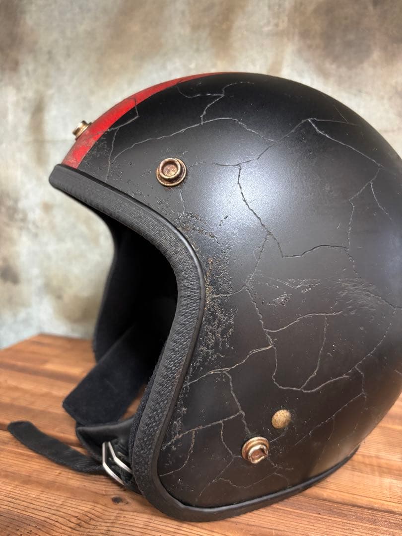 金*欠様 ジェットヘル 小帽体 目深く被れる　ビンテージ風 エイジング Lサイズ