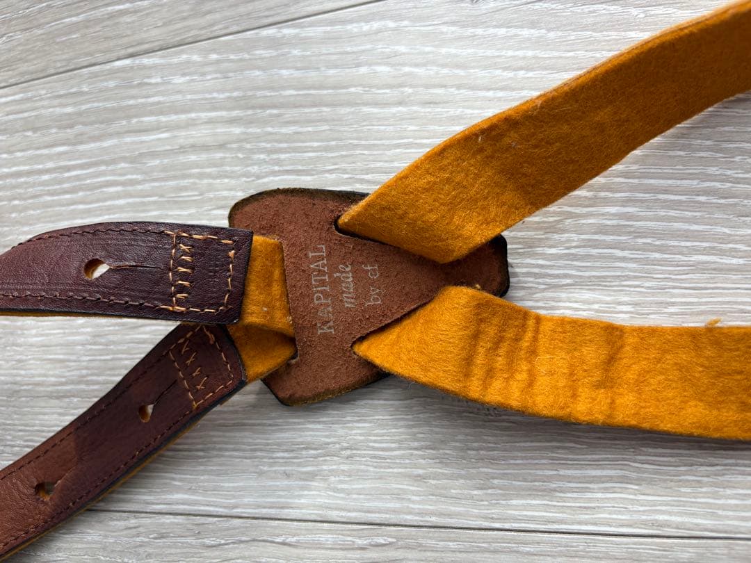 KAPITAL レザー×ウールサスペンダー