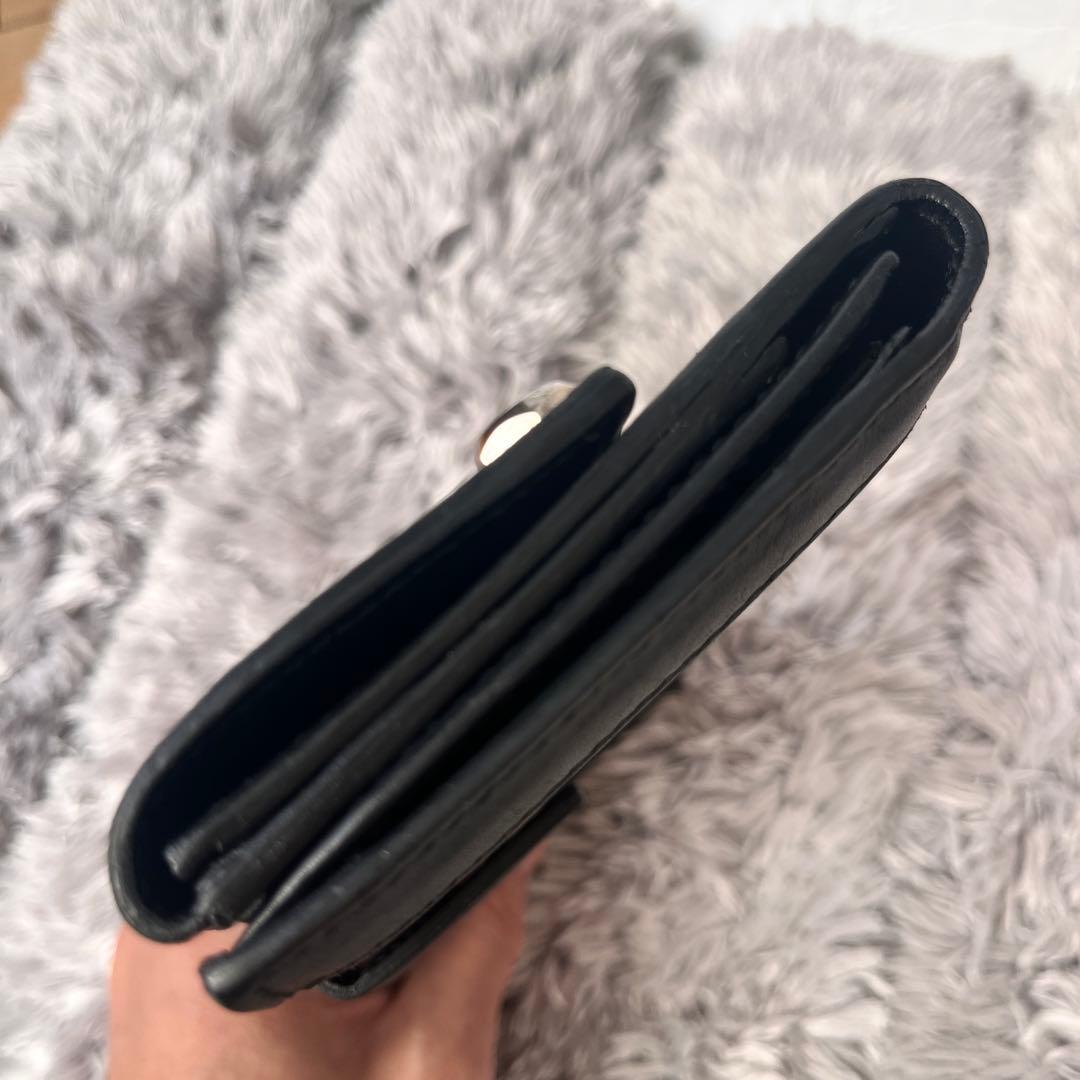 美品✨GUCCI ホースビット型押し　レザー　ロゴ金具　ブラック　長財布