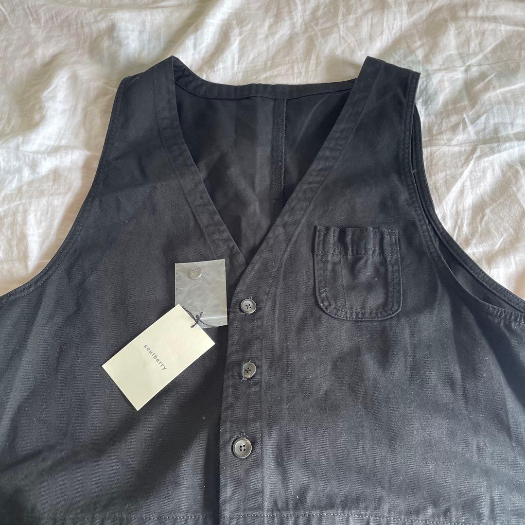 【新品未使用】店長がつくった、デニムじゃないサロペット　M soulberry