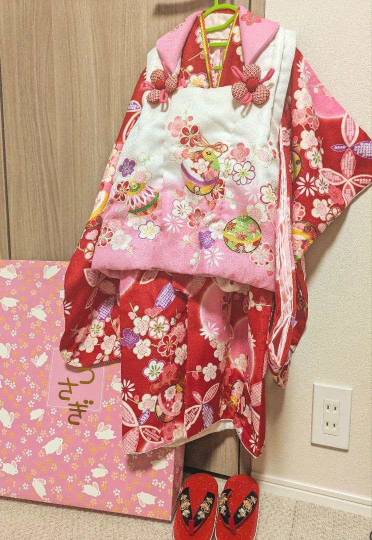 七五三 着物セット ３歳　花うさぎ