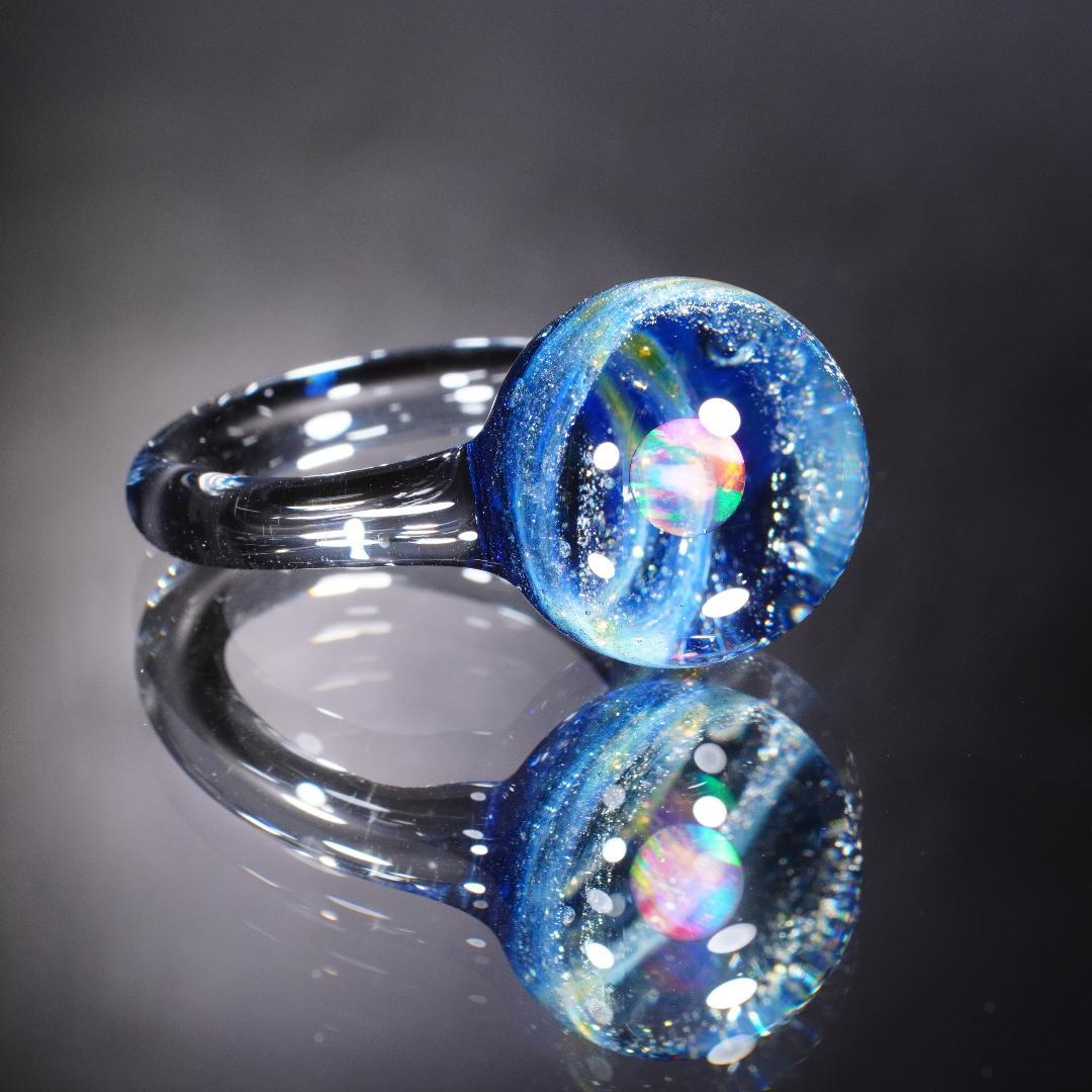 ガラスの小宇宙　レインボーオパール　リング　No.2039