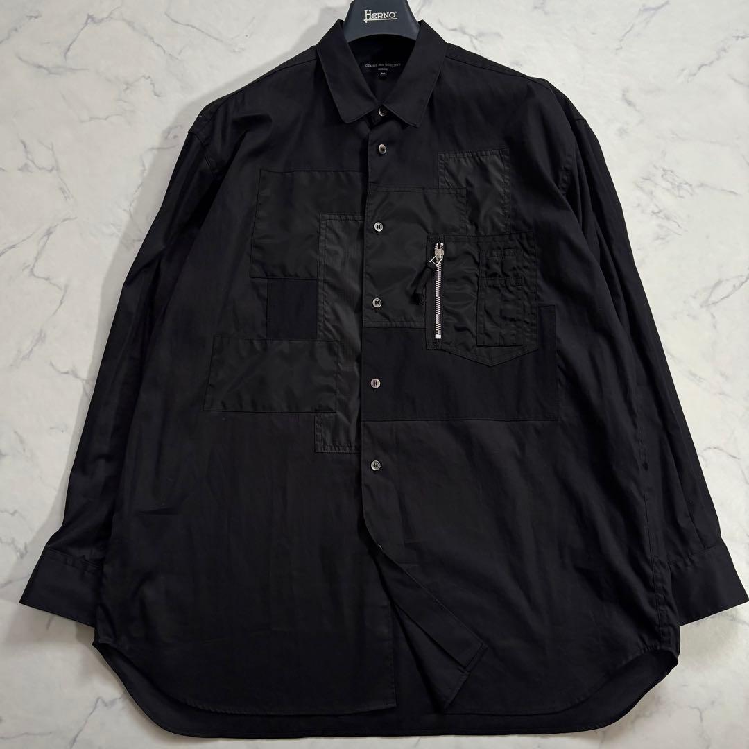 美品 コムデギャルソンオム AD2023 パッチワーク シャツ