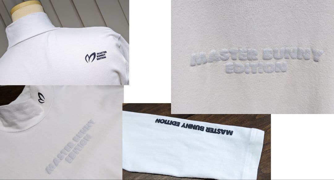 パーリーゲイツ　マスターバニー　モックネック　ゴルフ　ウエア　白　長袖　アンダー