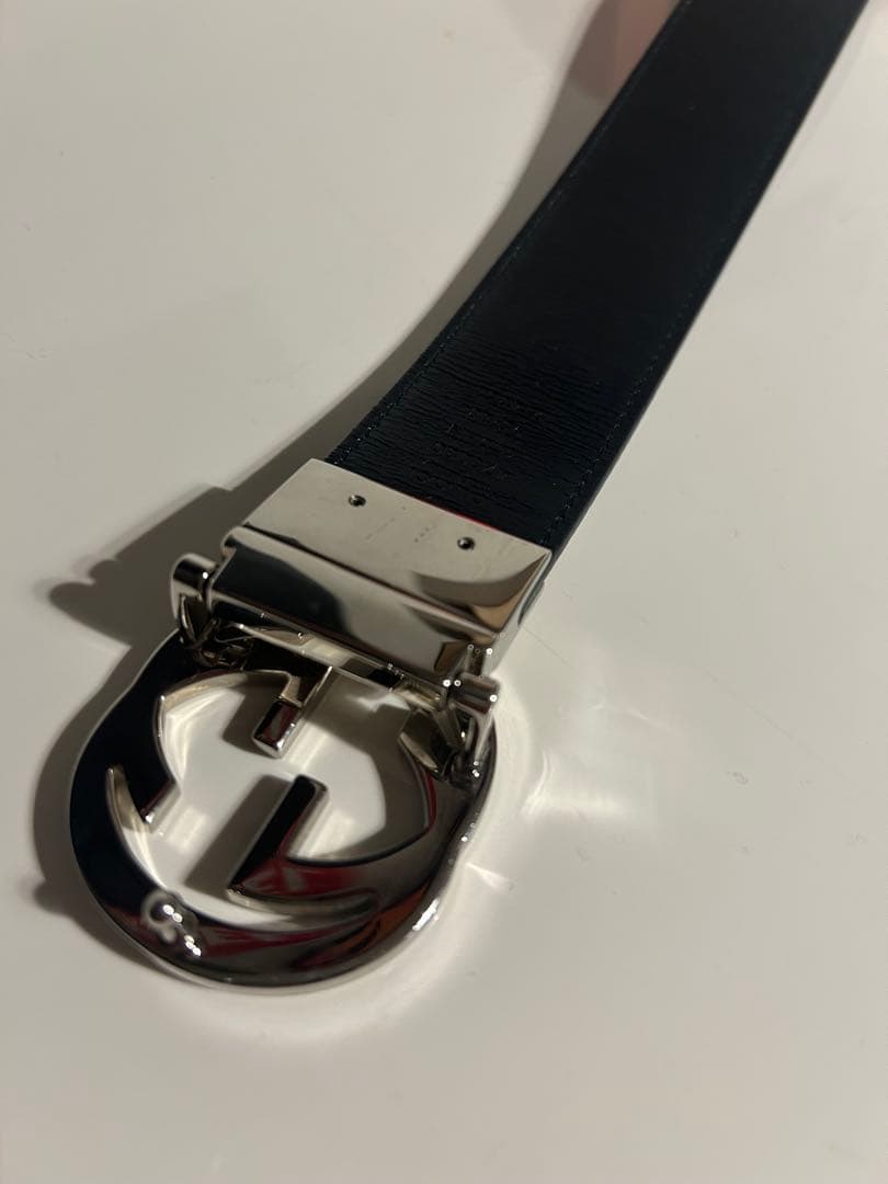 値下げ可能‼️Gucci グレー Gロゴバックル ベルト