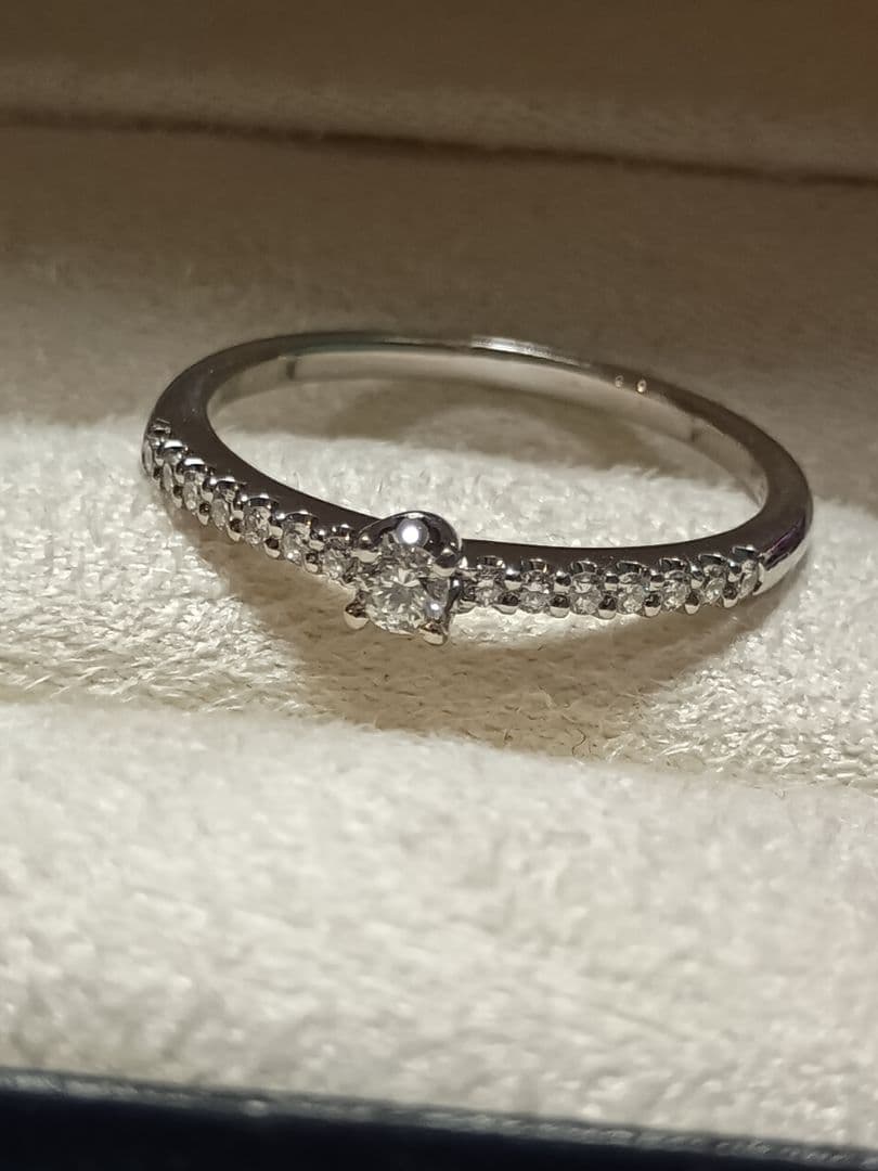 ヴァンドーム青山 Pt950 ダイヤモンド 一粒ダイヤ ハーフエタニティ リング