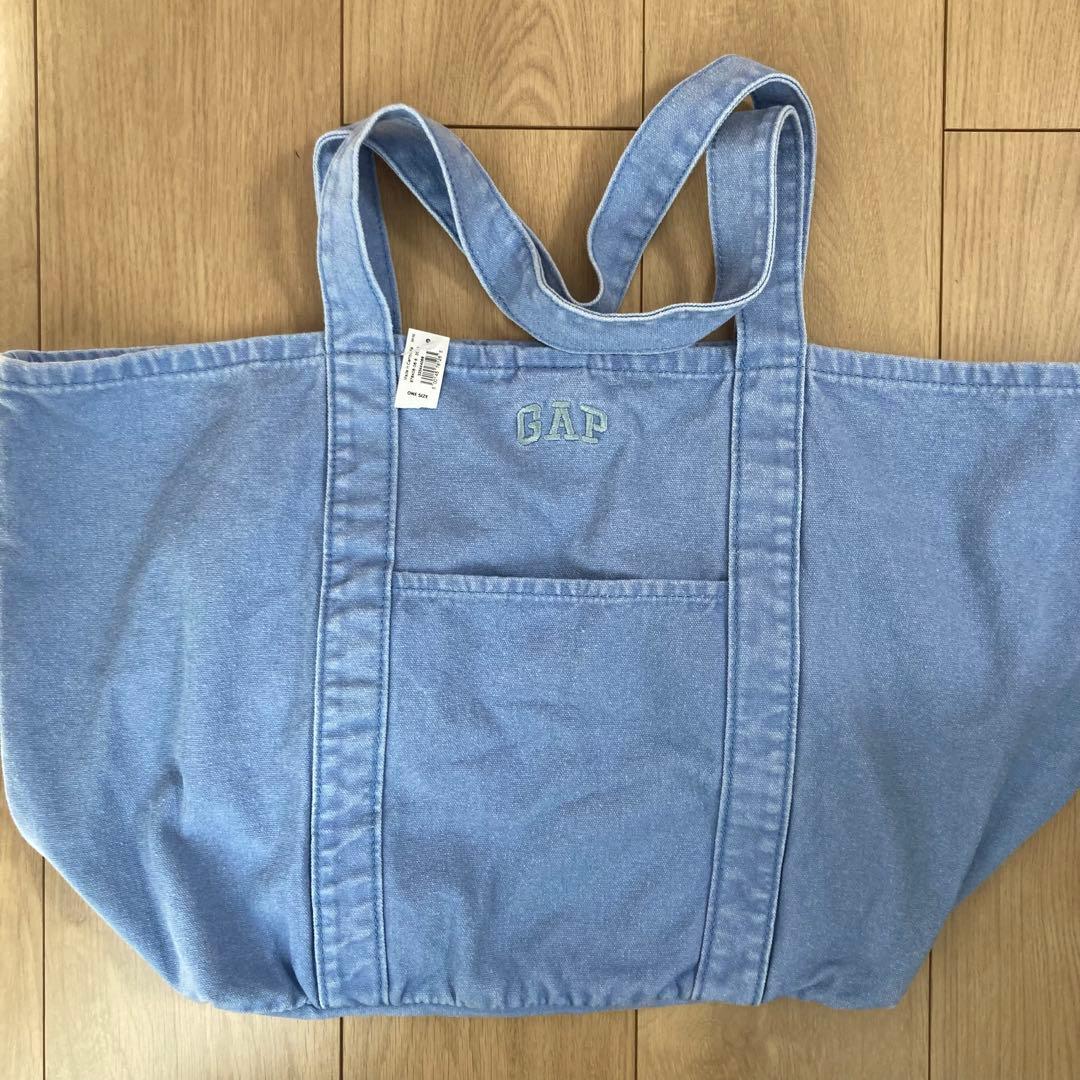 新品未使用タグ付き GAP ギャップ ロゴトートバッグ ブルー