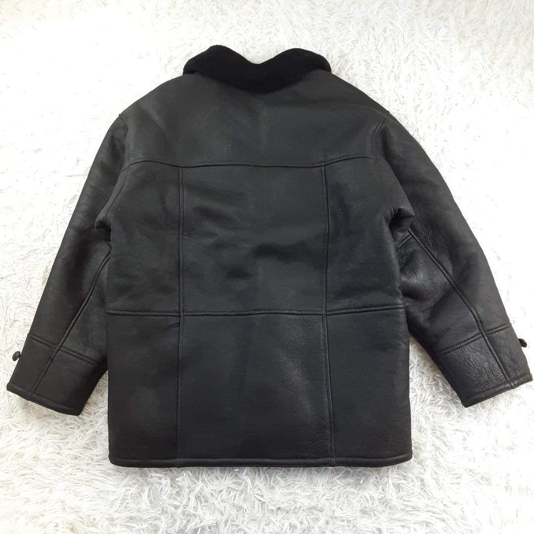 美品80~90s◎AMIFUR ムートンジャケット ブラック 黒 M(XL相当)