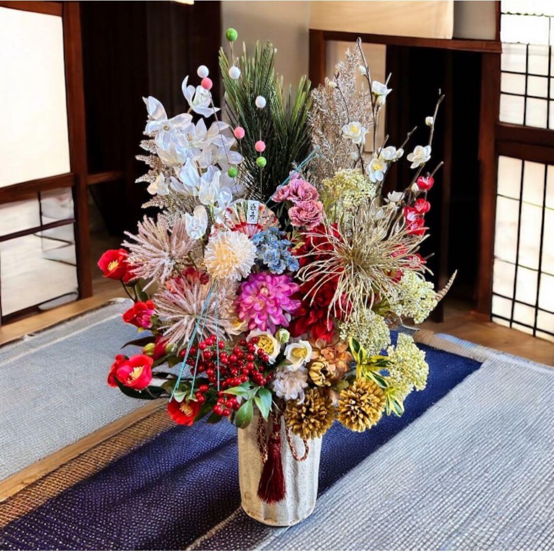 光触媒　人工観葉植物　ウォールグリーン　フェイクグリーン　正月アレンジ8053