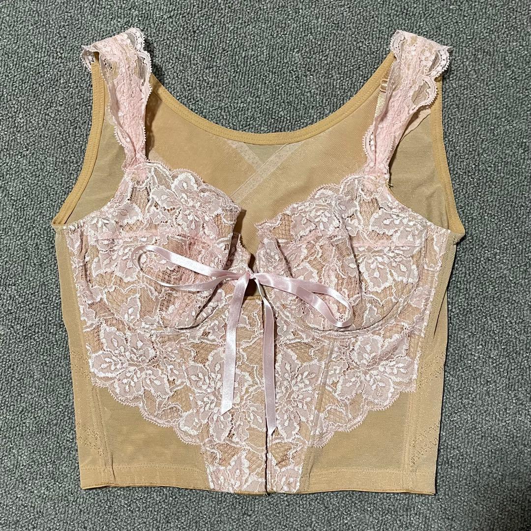 グラントイーワンズ ニッパービスチェ補正下着　ベイビーピンクベージュ E75