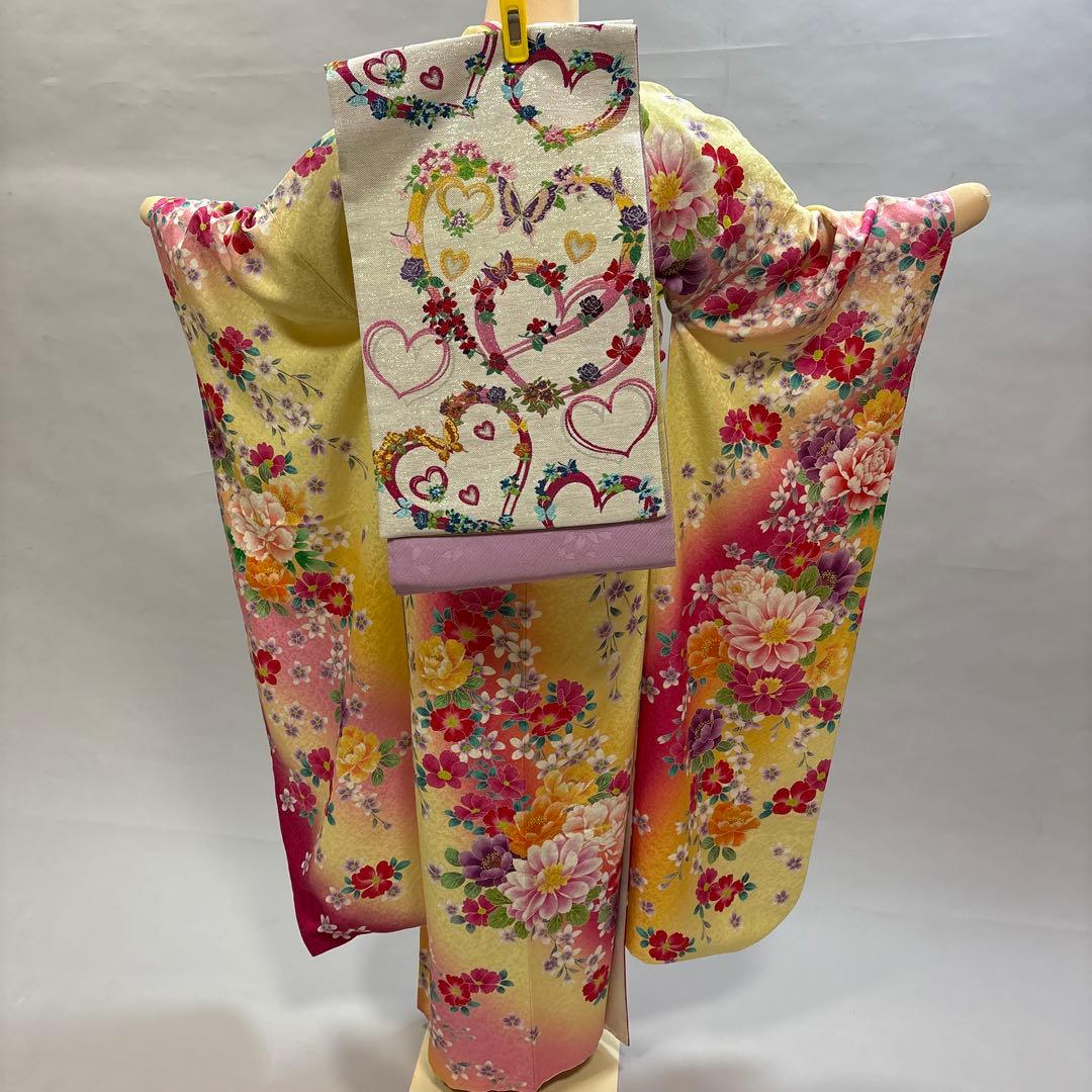 イエローラメグラデーション　振袖フルセット