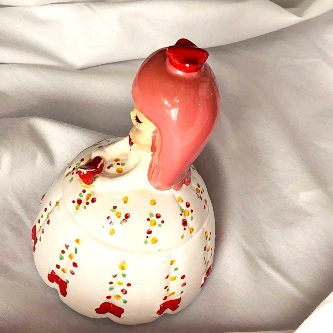内藤ルネ　お姫様　女の子　置物　陶器　入れ物　小物入れ　昭和レトロ　カワイイ