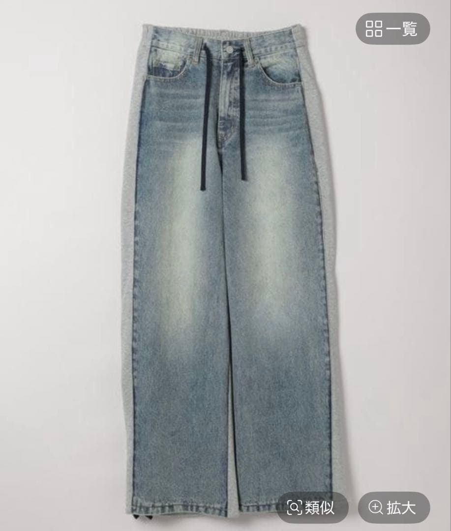 新品タグ付き未使用 JEANASIS スウェットドッキングデニム