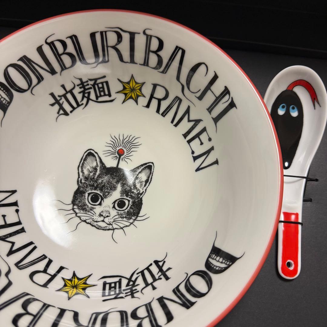 【新品未使用】ヒグチユウコ　ラーメンどんぶり＆レンゲ　セット　美濃焼