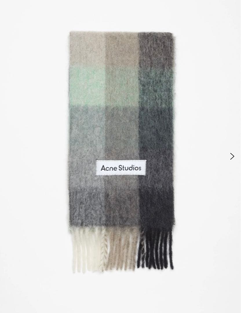 Acne Studios モヘアチェックマフラー グリーン/グレー/ブラック