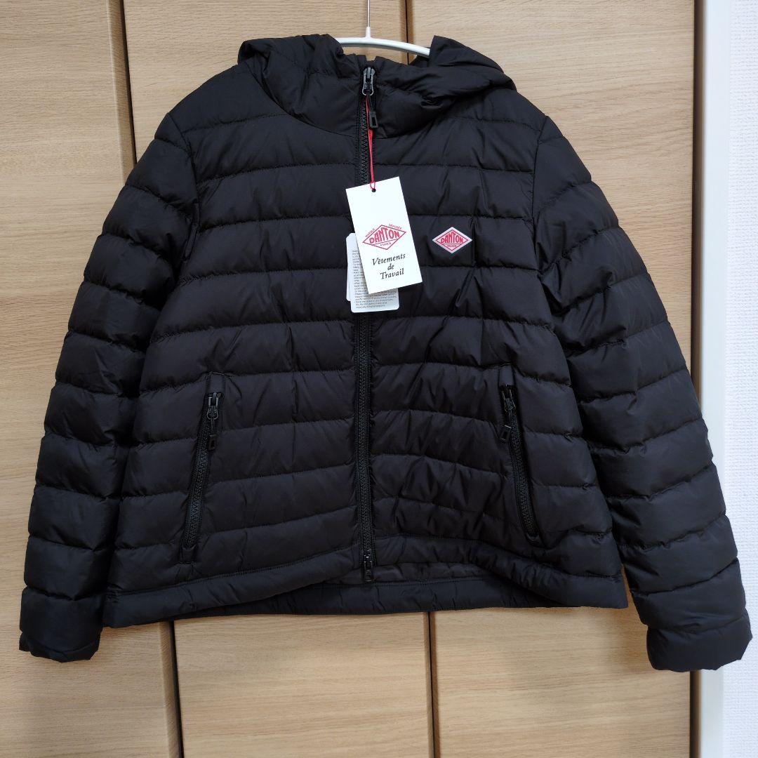 DANTON 　フード付ダウンジャケット XS　ブラック