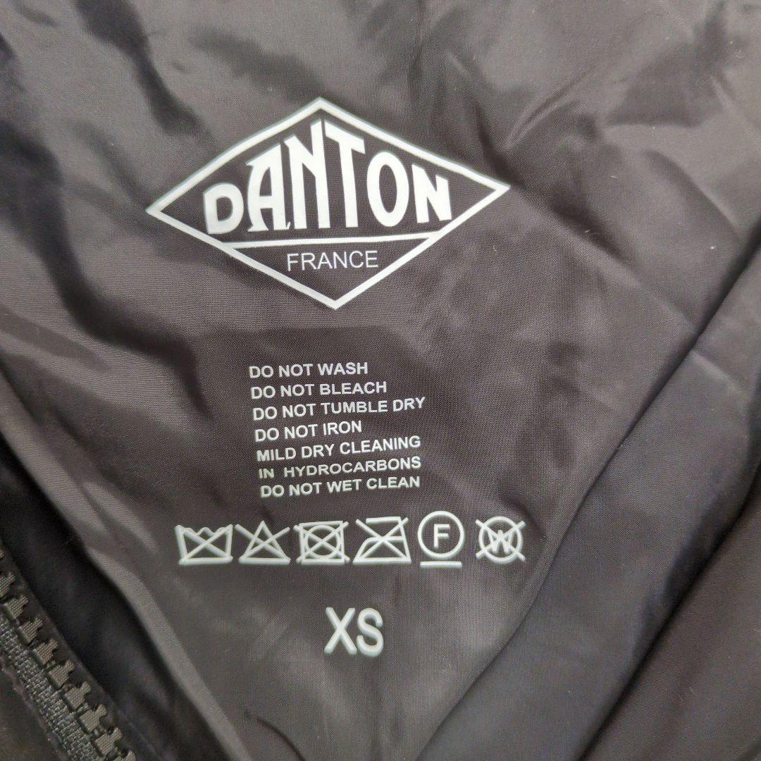 DANTON 　フード付ダウンジャケット XS　ブラック