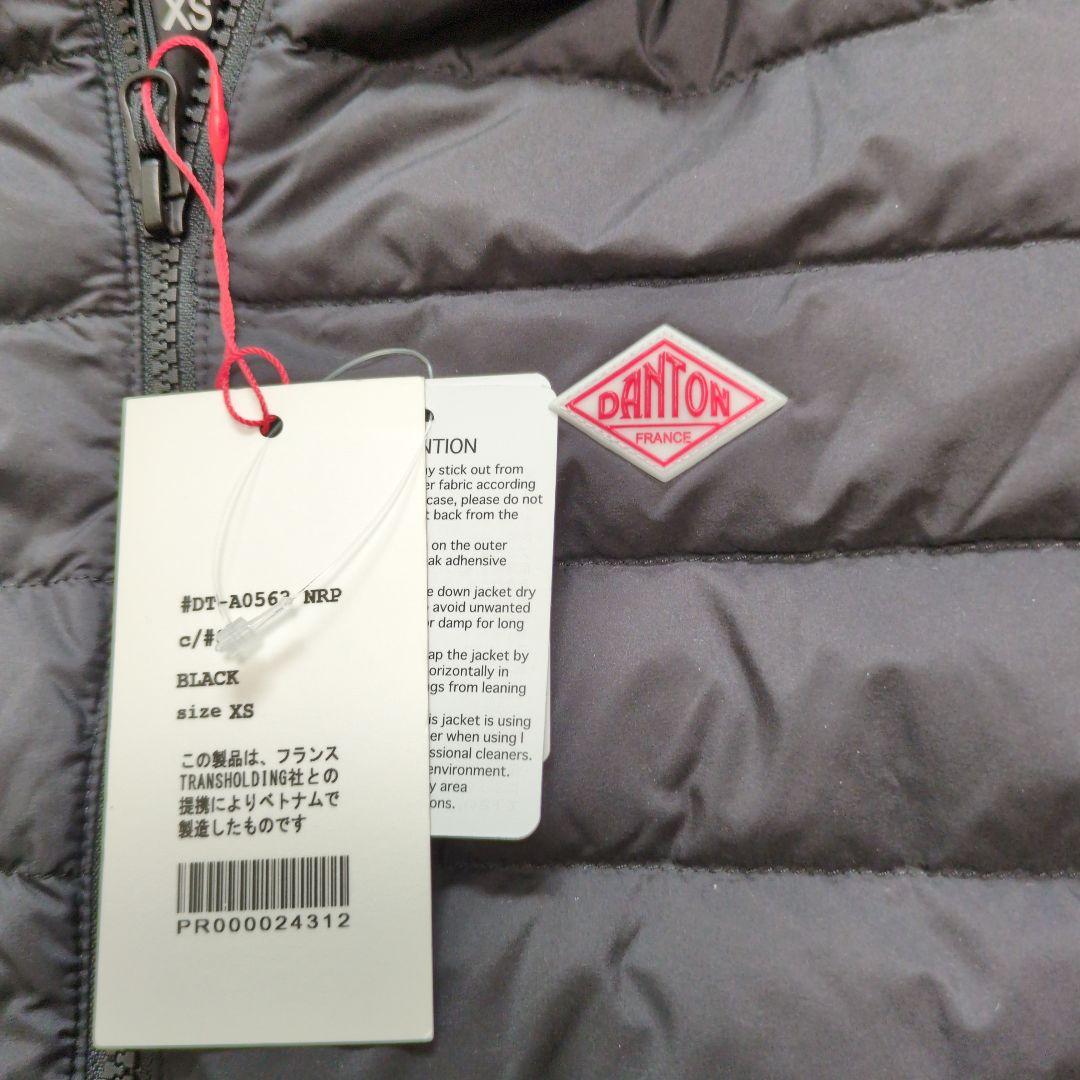 DANTON 　フード付ダウンジャケット XS　ブラック