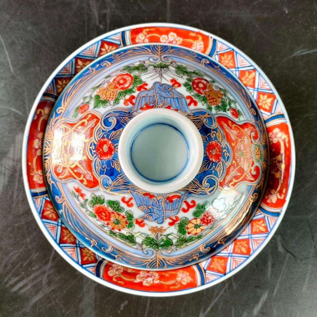 C28-3/源右衛門/伊万里風花鳥図蓋物5客/共箱/煮物椀/茶碗/懐石料理