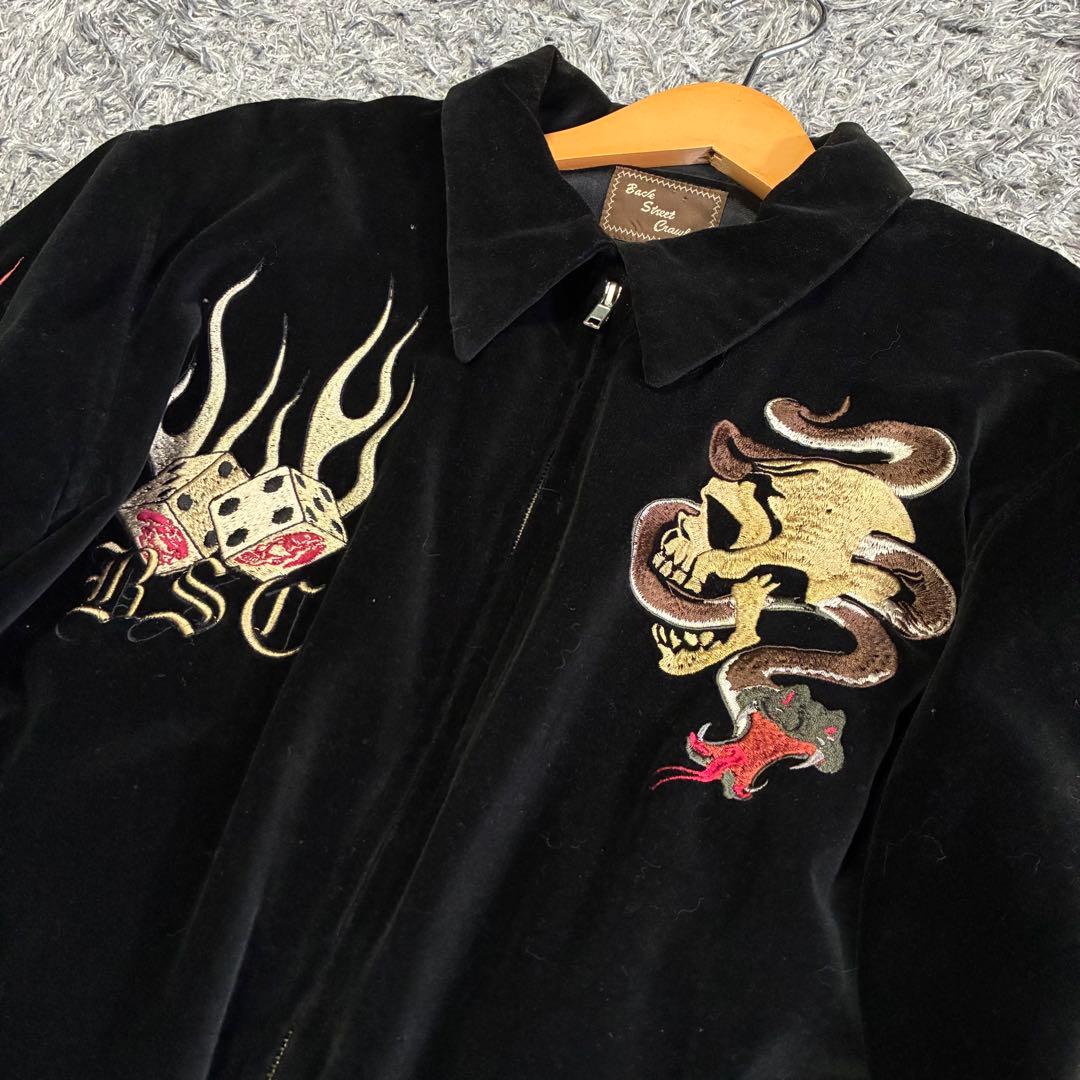 【希少】バックストリートクローラー ベロアジャケット 別珍 蛇×スカル 刺繍 M