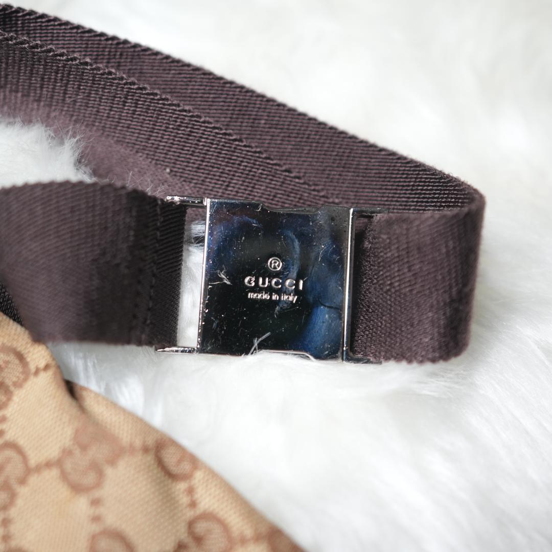 グッチ GUCCI ボディバッグ GG レザー 革 キャンバス ブラウン